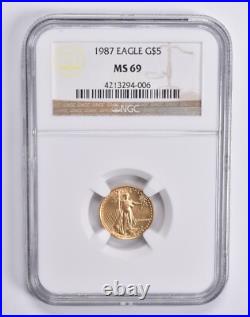 MS69 1987 $5 1/10 th Oz Gold American Eagle NGC Brown Label MS69 1987 $5 1/10 th Oz Gold American Eagle NGC Brown Label