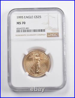 MS70 1995 $25 American Gold Eagle 1/2 Oz. 999 Fine Gold NGC 3406