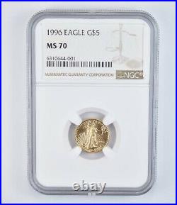 MS70 1996 $5 American Gold Eagle Graded NGC 7749