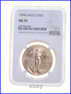 MS70 1998 $50 1 Oz. Gold American Eagle Graded NGC 6685