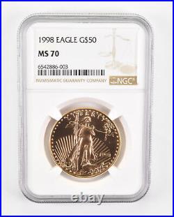 MS70 1998 $50 American Gold Eagle Graded NGC 0522