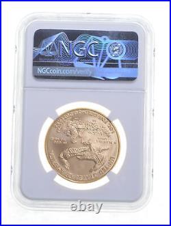 MS70 2008-W $50 Burnished American Gold Eagle Graded NGC 5884