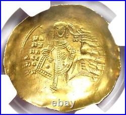 Manuel I AV Gold Hyperpyron Christ Byzantine Coin 1143-1180 AD NGC Choice AU