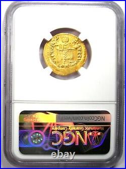 Maurice Tiberius AV Solidus Gold Byzantine Coin 582 AD Certified NGC Choice AU