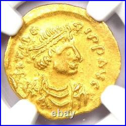 Maurice Tiberius AV Tremissis Gold Byzantine Coin 582-602 AD NGC Choice XF
