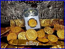 Mexico 1715 Fleet Shipwreck 8 Escudos Ngc 62 Pirate Gold Treasure Cob Coins
