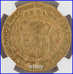 Mexico 1809 Mo HJ 8 Escudos Gold Coin NGC AU Fr-47 KM-160 Almost Uncirculated