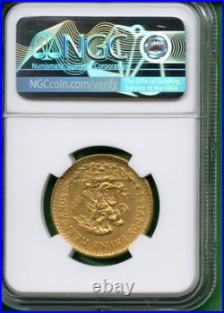 Mexico 1918 20 Peso Gold 0.4823 Oz Au Ngc Au 58