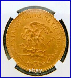 Mexico 1921/11 Overdate GOLD 20 Pesos Coin AZTEC CALENDAR MS-63 NGC 2116643-002