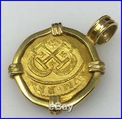 Mexico 2 Escudos 1714 Pendant Jewelry 1715 Fleet Pirate Gold Coins Shipwreck Tre