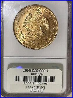 Mexico Republic gold coin 8 Escudos 1862 Go-YE AU58 NGC