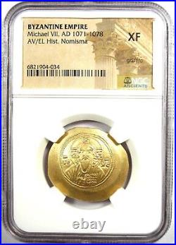 Michael VII Ducas AV / EL Histamenon Nomisma Christ Coin 1071 AD NGC XF (EF)