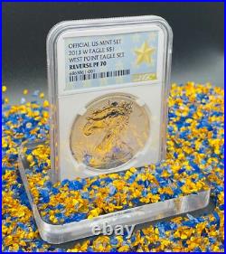 Mint Rev Proof 2013 W $1 Silver Eagle NGC PF70 UC OFFICIAL US MINT SET Gold Star Mint Rev Proof 2013 W $1 Silver Eagle NGC PF70 UC OFFICIAL US MINT SET Gold Star
