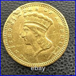 ND Gold Indian Princess One Dollar $1 Nice Gold Type 3 Coin LOVE TOKEN ND Gold Indian Princess One Dollar $1 Nice Gold Type 3 Coin LOVE TOKEN