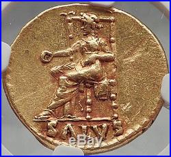 NERO 67AD Rome 1910 Pedigree Authentic Ancient Roman GOLD Aureus Coin NGC AU