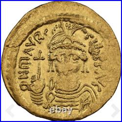 NGC Ch XF Byzantine Maurice Tiberius 582-602 GOLD AV Solidus Angel Bible Coin