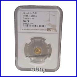 NGC MS70 1/200th Troy Ounce Gold Egyptian Scarab