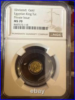 NGC MS70 Gold Egyptian Scarab 1/200 oz Private Issue Fractional Gold