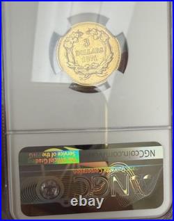 NGC XF40 1874 $3 Indian Princess Gold Coin 41,800 Mintage Rare Piece Pop. 51
