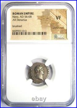 Nero AR Denarius Silver Ancient Roman Coin 54-68 AD Certified NGC VF