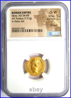 Nero AV Aureus Gold Ancient Roman Coin 54-68 AD Certified NGC Choice VF