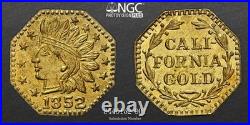 New Variety! 1852 California Fractional Gold / MS68 NGC / Cali-fornia / Top Pop