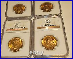 Ngc Set Of 3 $10 Indian Gold Coin Ms62 -circa 1911 & 1926 Prices Are For 1 Only