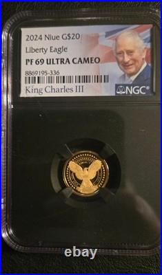 Niue 2024 Gold $20 0.9999 Liberty Eagle Coin NGC PF69 Ultra Cameo KCIII