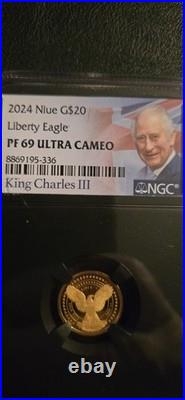 Niue 2024 Gold $20 0.9999 Liberty Eagle Coin NGC PF69 Ultra Cameo KCIII