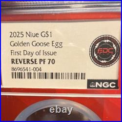 Niue 2025 Golden Goose Egg 1g Gold. 9999 Proof NGC Reverse PF 70 Coin
