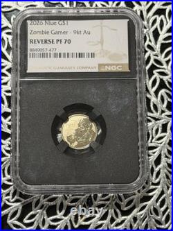 Niue 2026 $1 Zombie Gamer NGC PF70 9kt Au Gold Reverse Proof