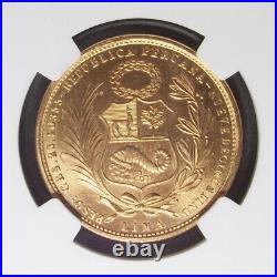 PERU 50 SOLES GOLD 1963 NGC MS65 0.6773 oz troy AGW KM-230