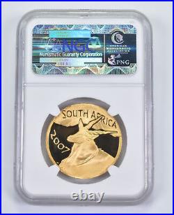 PF68 UCAM 2007 South Africa 100 Rand 1 Oz. 999 Fine Gold Natura Eland NGC 9532