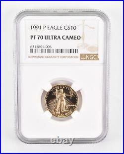 PF70 UCAM 1991-P $10 American Gold Eagle Graded NGC 0542
