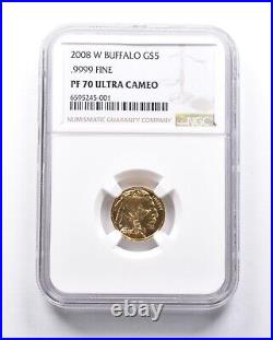 PF70 UCAM 2008-W $5 American Gold Buffalo 1/10 Oz Gold NGC 9725