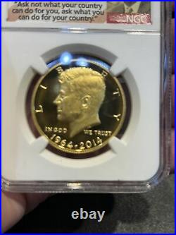 PF70 UCAM 2014-W Kennedy Gold Half Dollar High Relief 50th Anniv NGC
