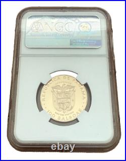 Panama 1980 FM Gold 100 Balboas NGC PF70UC Canal Centennial