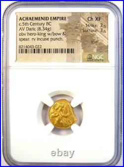 Persia Achaemenid Gold Hero King AV Daric Bible Coin 400 BC NGC Choice XF (EF) Persia Achaemenid Gold Hero King AV Daric Bible Coin 400 BC NGC Choice XF (EF)
