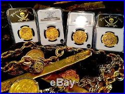 Peru 1703 8 Escudos Ngc 55 Rare-only 2 Kn 1715 Fleet Gold Doubloon Treasure Coin