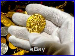 Peru 1725 Luis I 8 Escudos Pirate Gold Coins Shipwreck Treasure Jewelry Cob