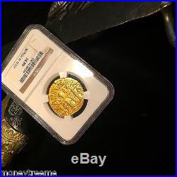 Peru Gold Coin 1711 Cob 8 Escudos Ngc 55 Sunken Treasure Plate Fleet Doubloon
