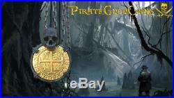 Peru Skull Pendant Lima 1710 8 Escudos Gold Coin Shipwreck Treasure Jewelry