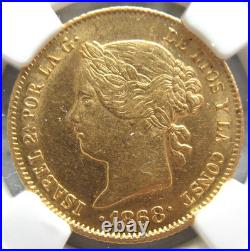 Philippines 1868 Gold 4 Pesos NGC MS-61