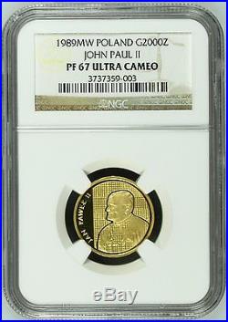 Poland 1989 Set 4 Gold Coins Pope John Paul II NGC PF67-69 Extremely Rare