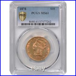 Pre-33 $10 Liberty Gold Eagle Coin (MS61, PCGS or NGC)