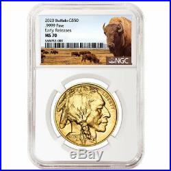 Presale 2020 $50 American Gold Buffalo NGC MS70 Buffalo ER Label