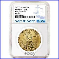 Presale 2021 $50 American Gold Eagle 1 oz. NGC MS70 Blue ER Label