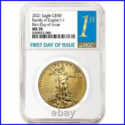 Presale 2021 $50 American Gold Eagle 1 oz. NGC MS70 FDI First Label