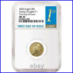 Presale 2021 $5 American Gold Eagle 1/10 oz. NGC MS70 FDI First Label
