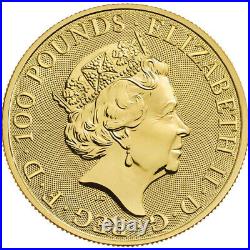 Presale 2021 U. K. 100 Pound 1 oz Gold Queen's Beast Completer Coin BU